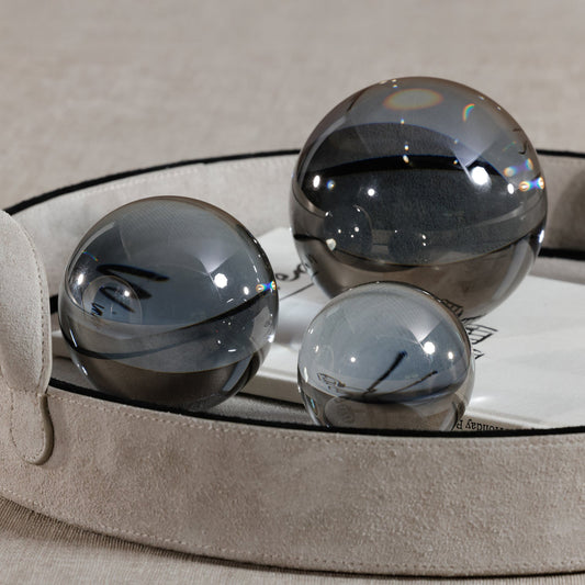 Crystal Glass Ball - Smoke - Decorative Accessories by Carlyle Avenue
