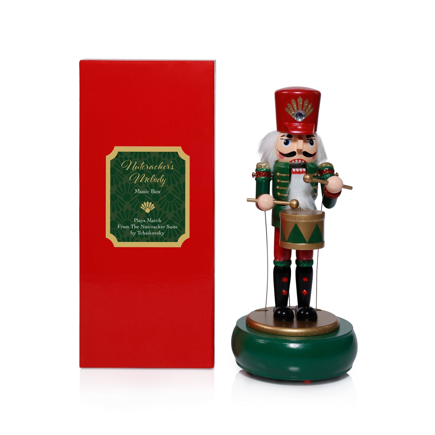 Nutcracker Melody Music Box with Round Base in Gift Box - Set of 3 Ass
