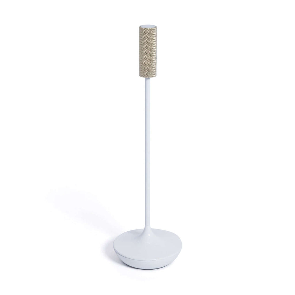 SLEEK Rechargeable Table Light - White with Gold - CARLYLE AVENUE