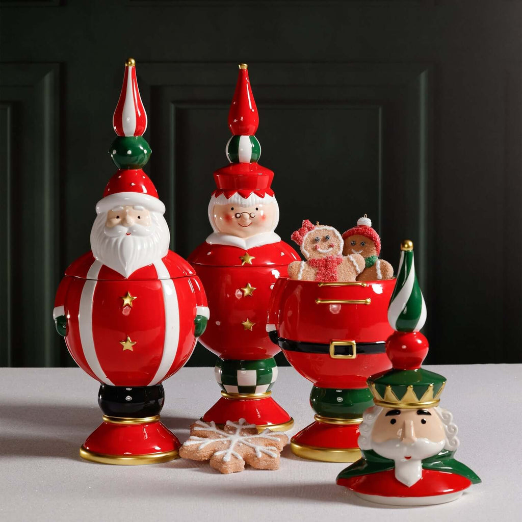 Ceramic Hand Painted Cookie Jar - Set of 3 Assorted