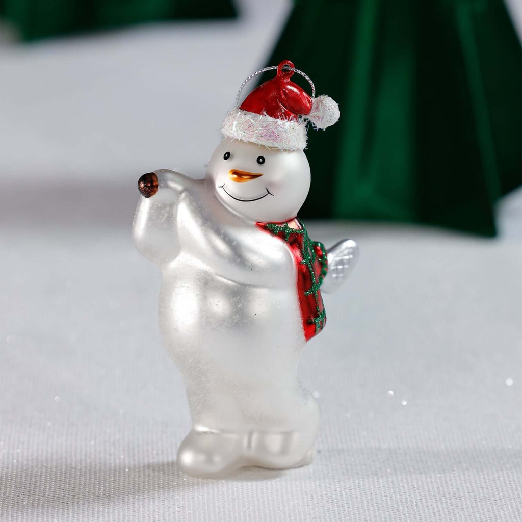 Glass Snowman Playing Golf Ornament - Set of 6 - Holiday Ornaments by Carlyle Avenue