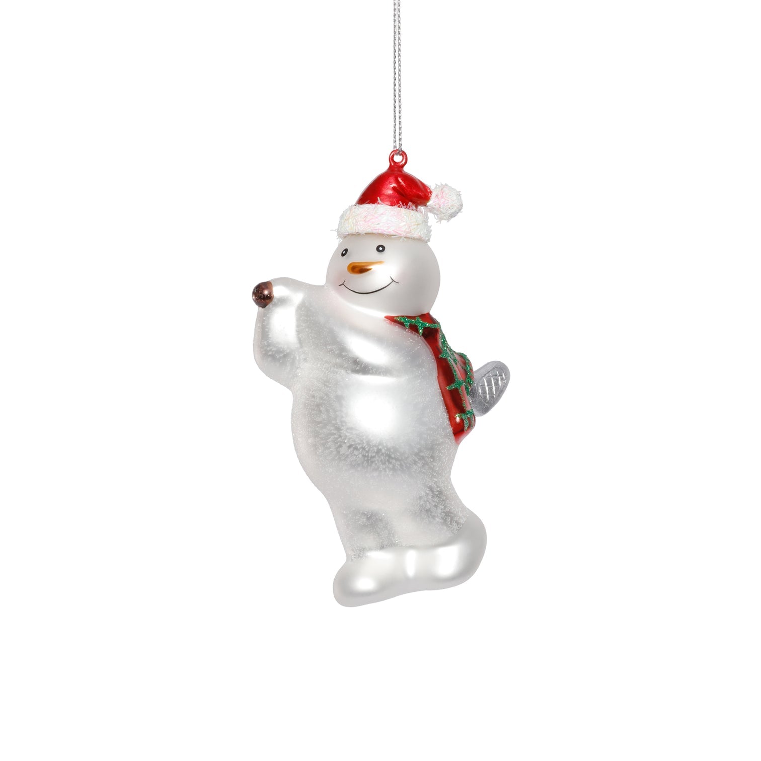 Glass Snowman Playing Golf Ornament - Thumbnail 3