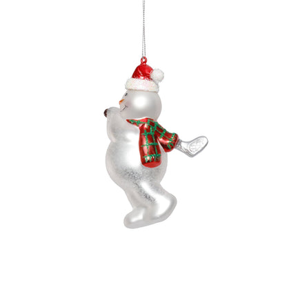 Glass Snowman Playing Golf Ornament - Set of 6 - Holiday Ornaments by Carlyle Avenue