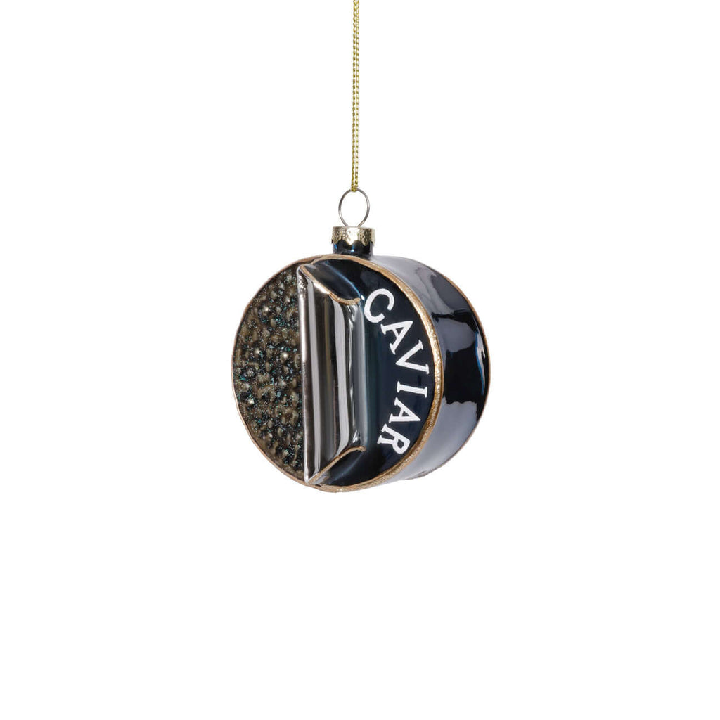 Glass Caviar Box Ornament - Set of 6