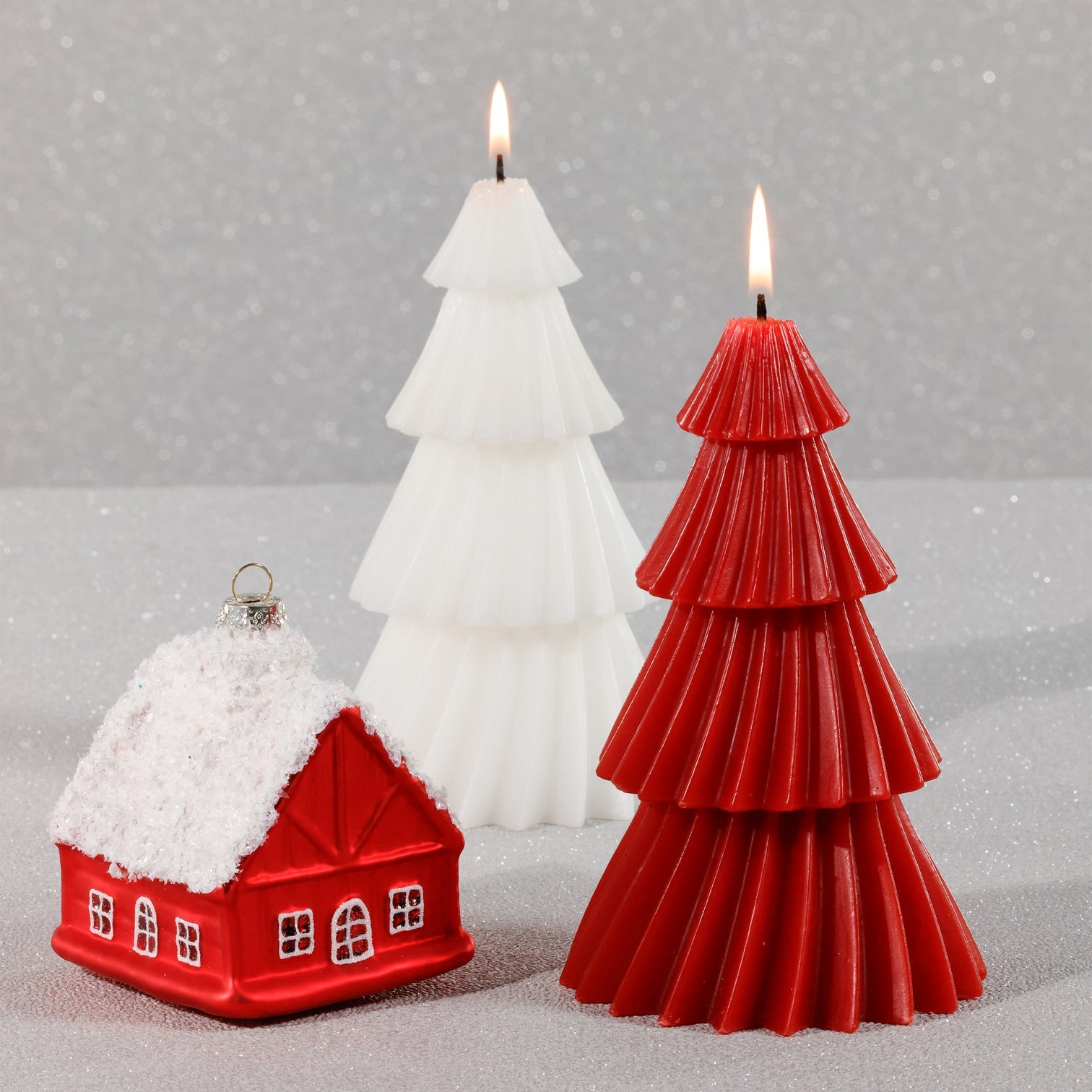 Red House with White Roof Ornament - Thumbnail 3