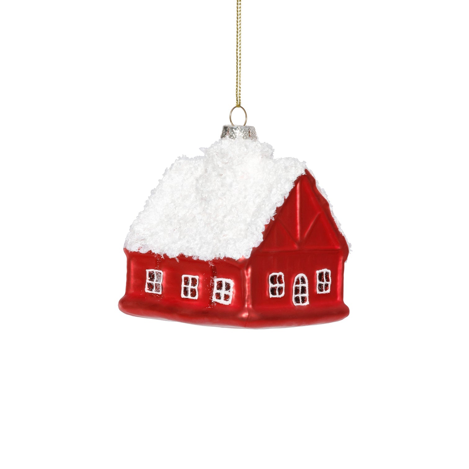 Red House with White Roof Ornament - Thumbnail 2