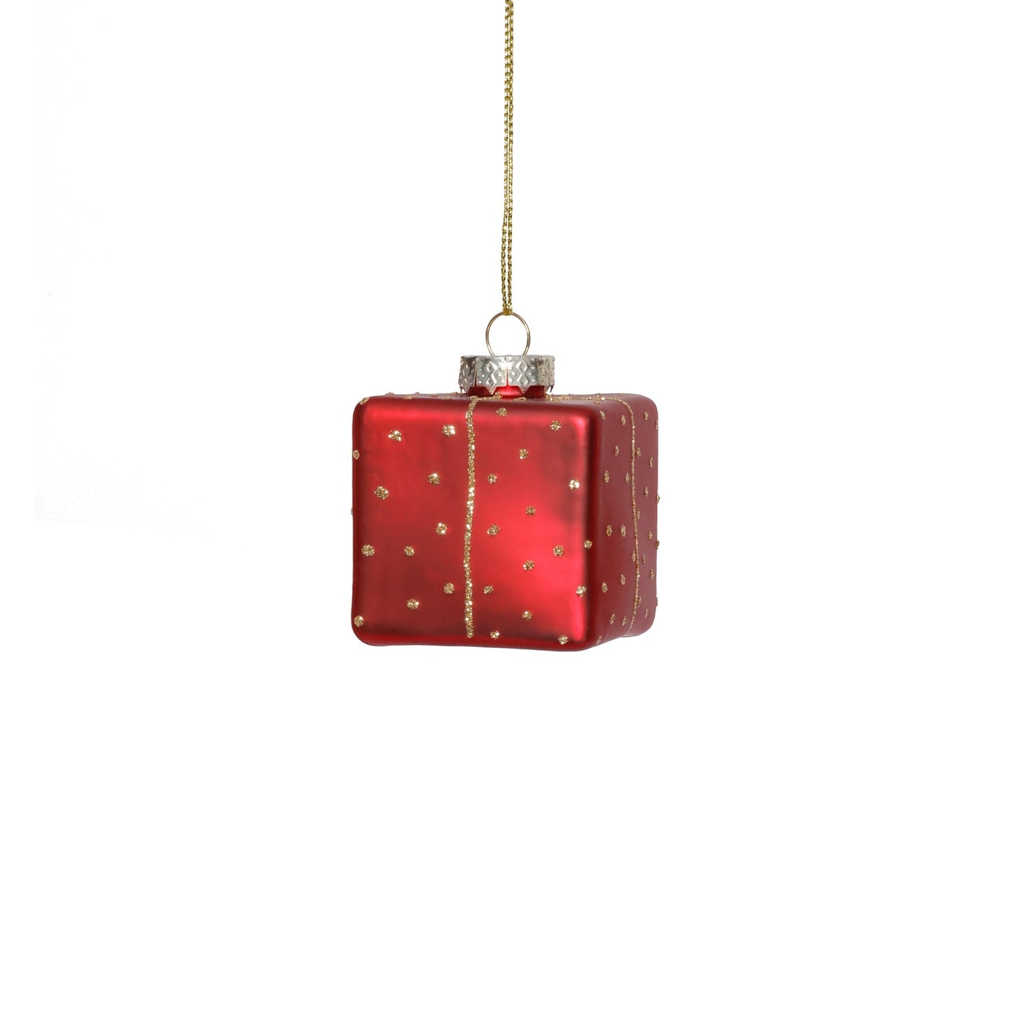 Glass Gift Box Ornament - Set of 6 Assorted - CARLYLE AVENUE