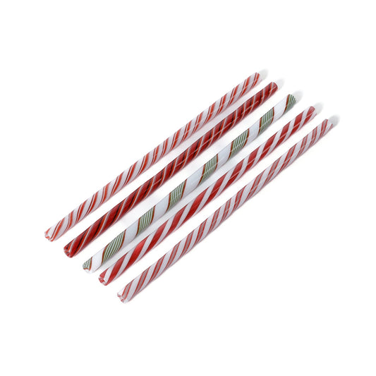 Holiday Glass Drinking Straws - Set of 5 Assorted
