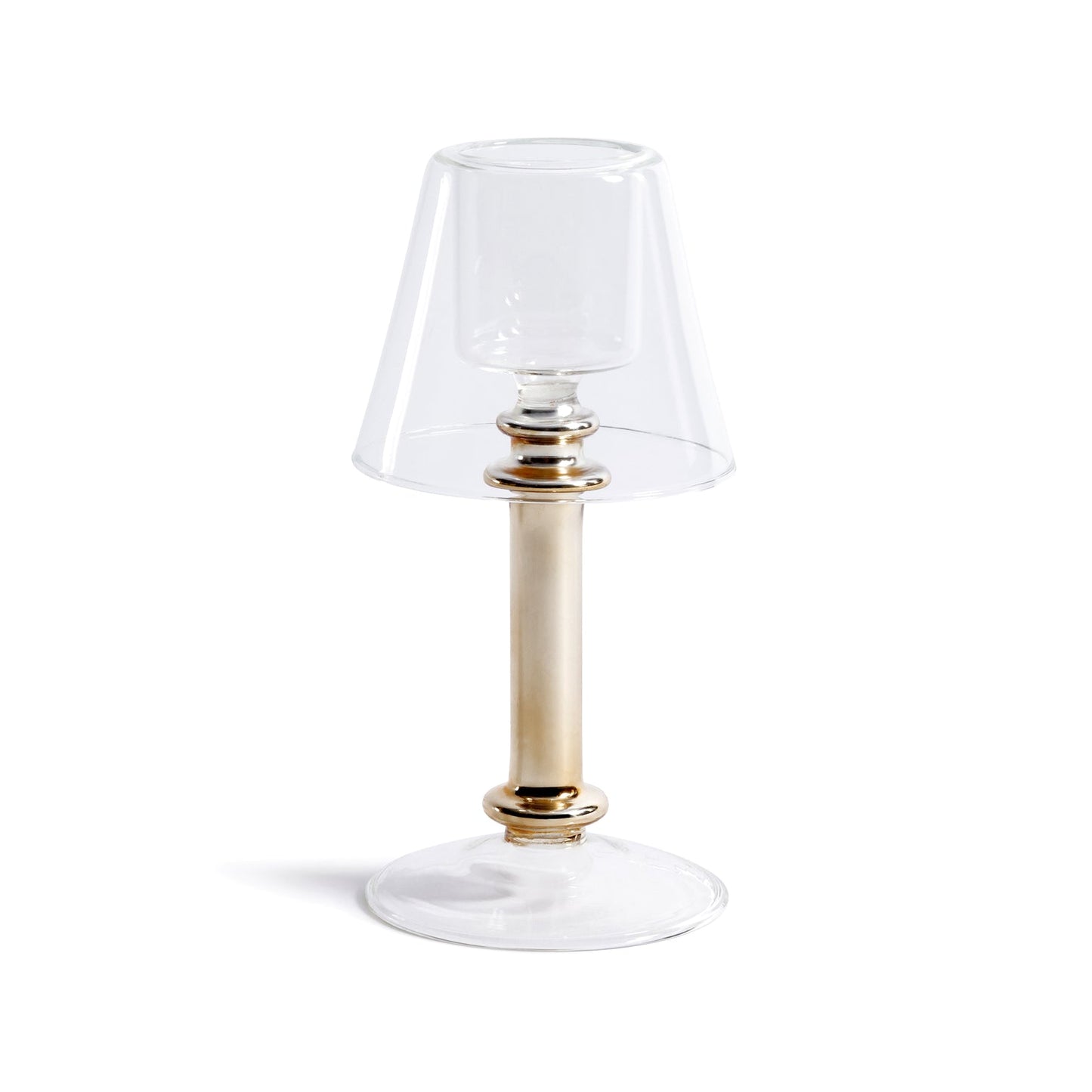 Isola Glass Tealight Lamp - Clear and Gold - Tealight Holders by Carlyle Avenue