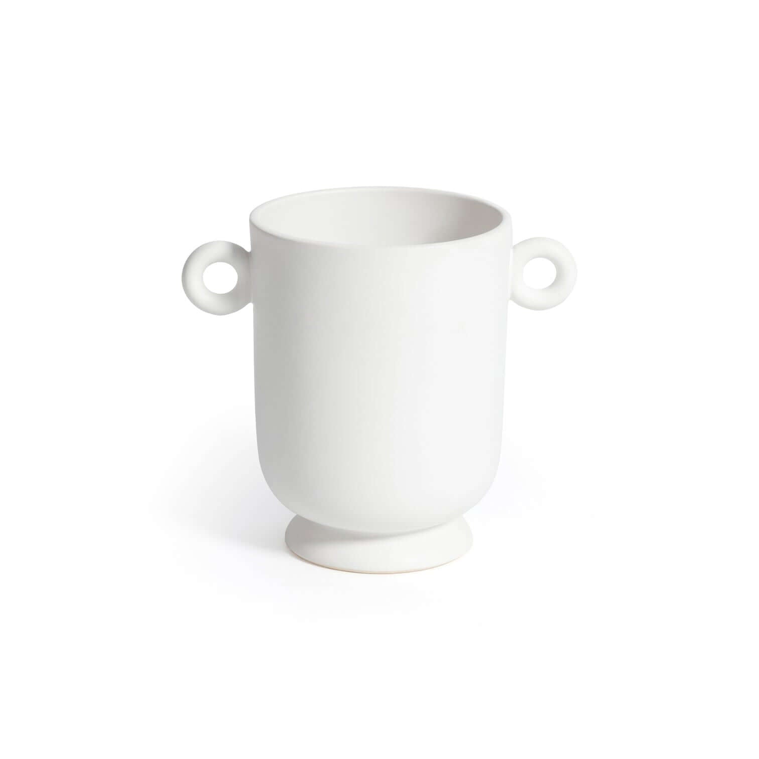 White Ceramic Planter / Vase with Loop Handles