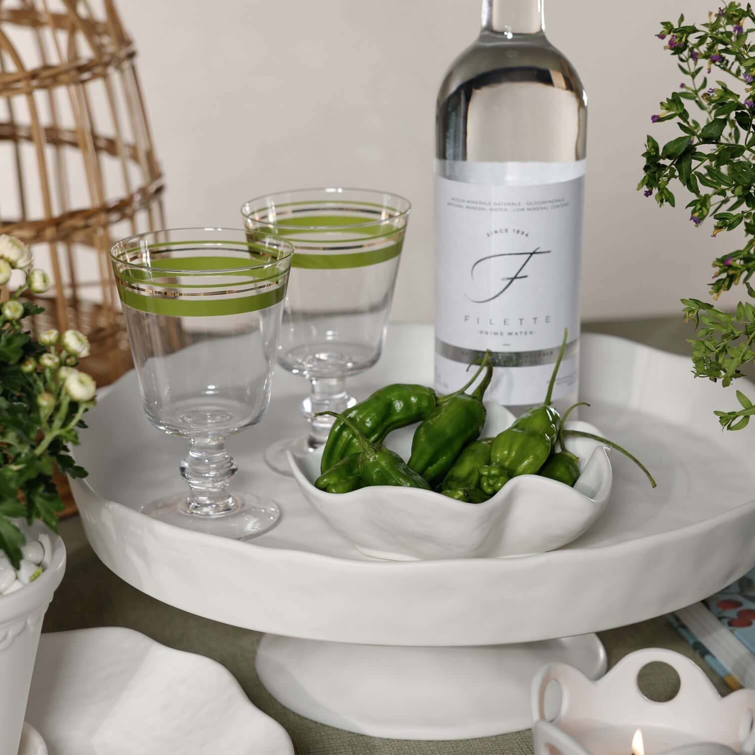 Alfresco Ceramic Footed Serving Bowl