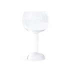 Madrid Glassware Collection elegant glass with a solid sphere base and slender transparent stem.
