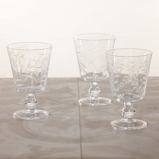 Etched All-Purpose Goblet - Set of 3 Assorted