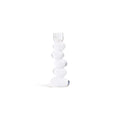 Ice Stone Glass Taper Holder showcasing clear glass with stacked organic pebble forms, perfect for elegant candlelight.