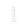Ice Stone Glass Taper Holder in clear glass featuring stacked organic pebble forms for elegant candlelight decor.