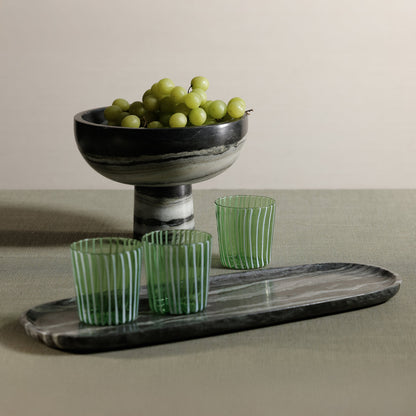 Marina White Stripe Glass Tumbler (Set of 6)