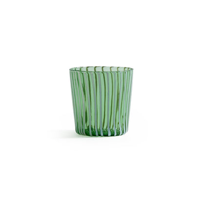Marina White Stripe Glass Tumbler (Set of 6)