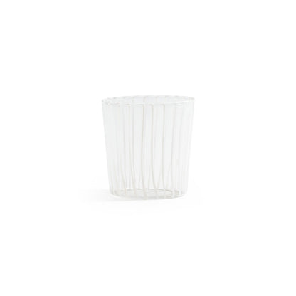 Marina White Stripe Glass Tumbler (Set of 6)