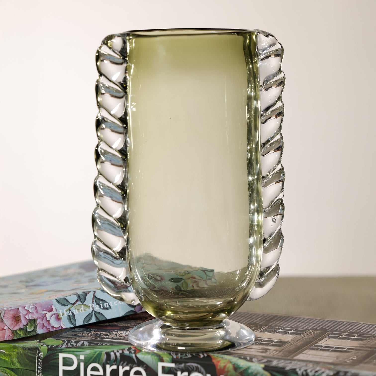 Vintage Braided Glass Vase - Green - CARLYLE AVENUE