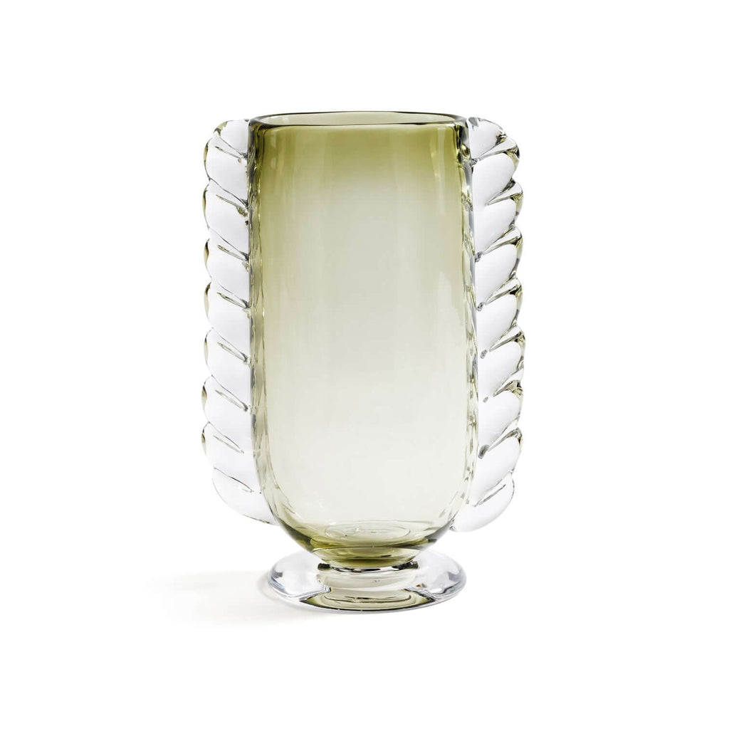 Vintage Braided Glass Vase - Green - CARLYLE AVENUE