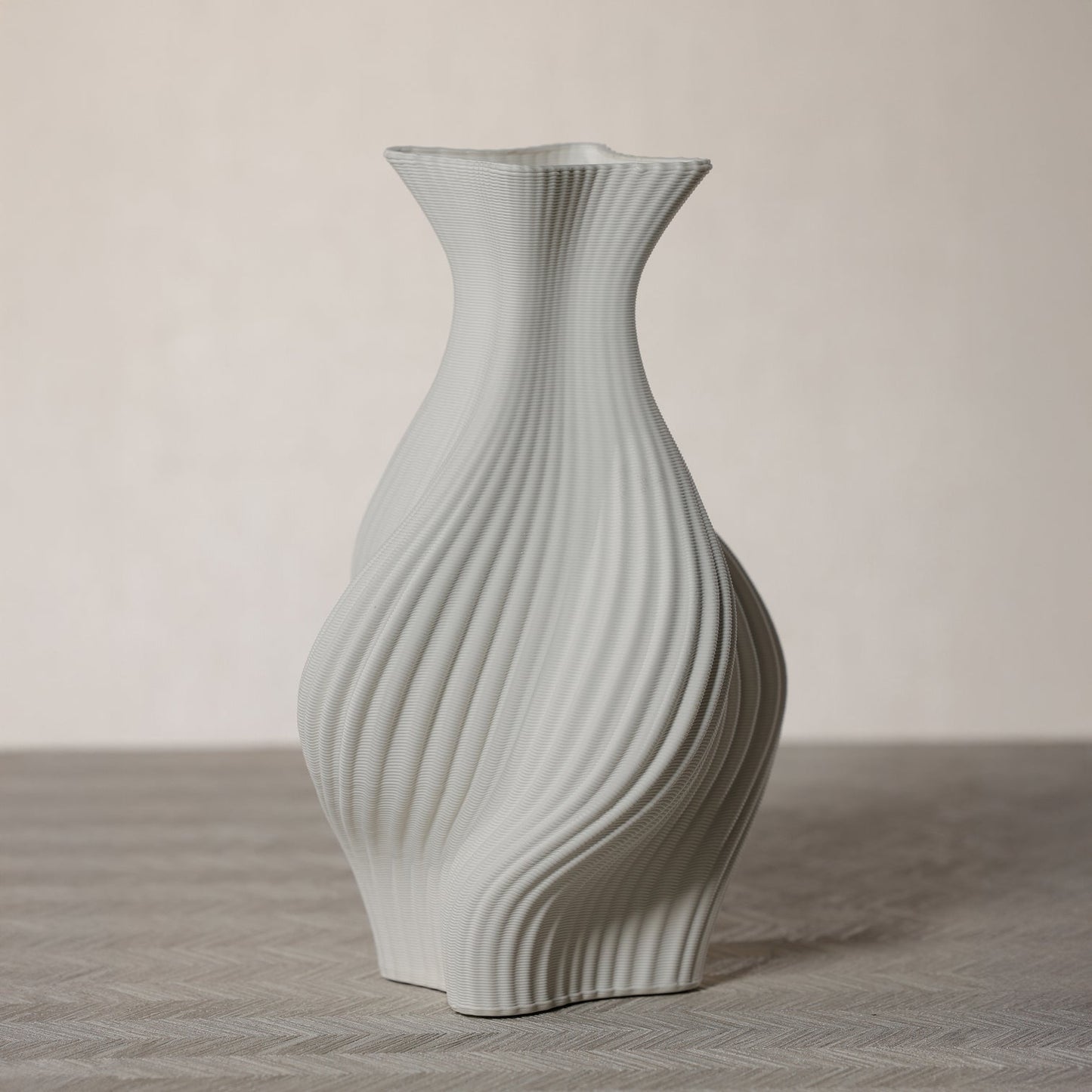 Swirling 3D Printed Ceramic Vase