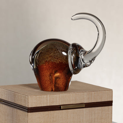 Great Elephant - Golden Amber Glass - Decor by Carlyle Avenue