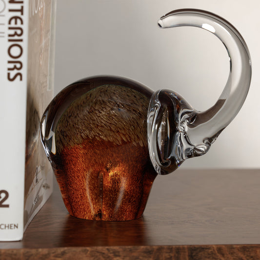Great Elephant - Golden Amber Glass - Decor by Carlyle Avenue