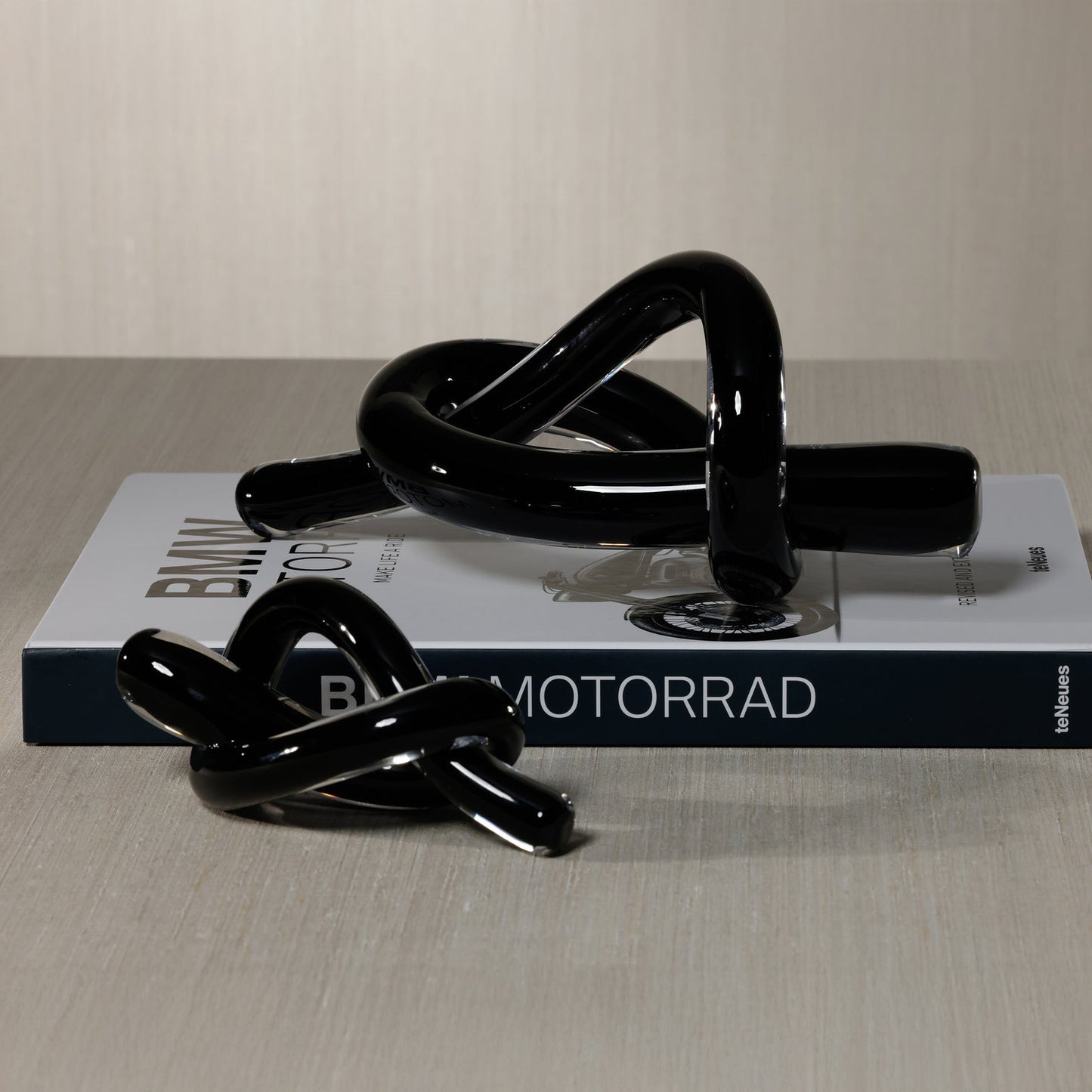 Obsidian Glass Knot Paperweight