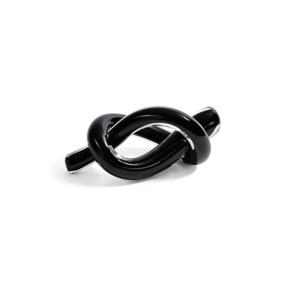 Obsidian Glass Knot Paperweight