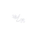 Four Botanica Glass Flower Napkin Rings - Boxed (Set of 4) with clear petals and whimsical design on a white background.