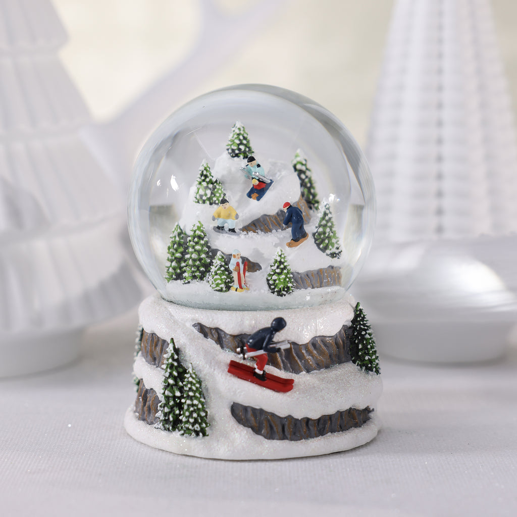 Ski Scene Snow Globe, Skiing Down the Mountain