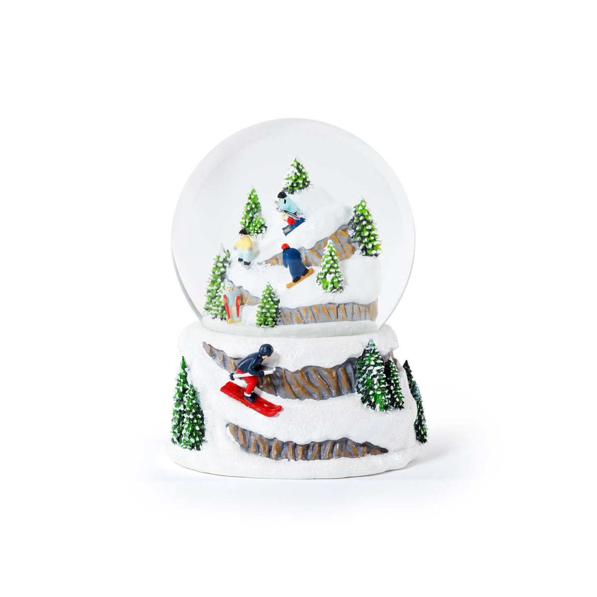 Ski Scene Snow Globe, Skiing Down the Mountain