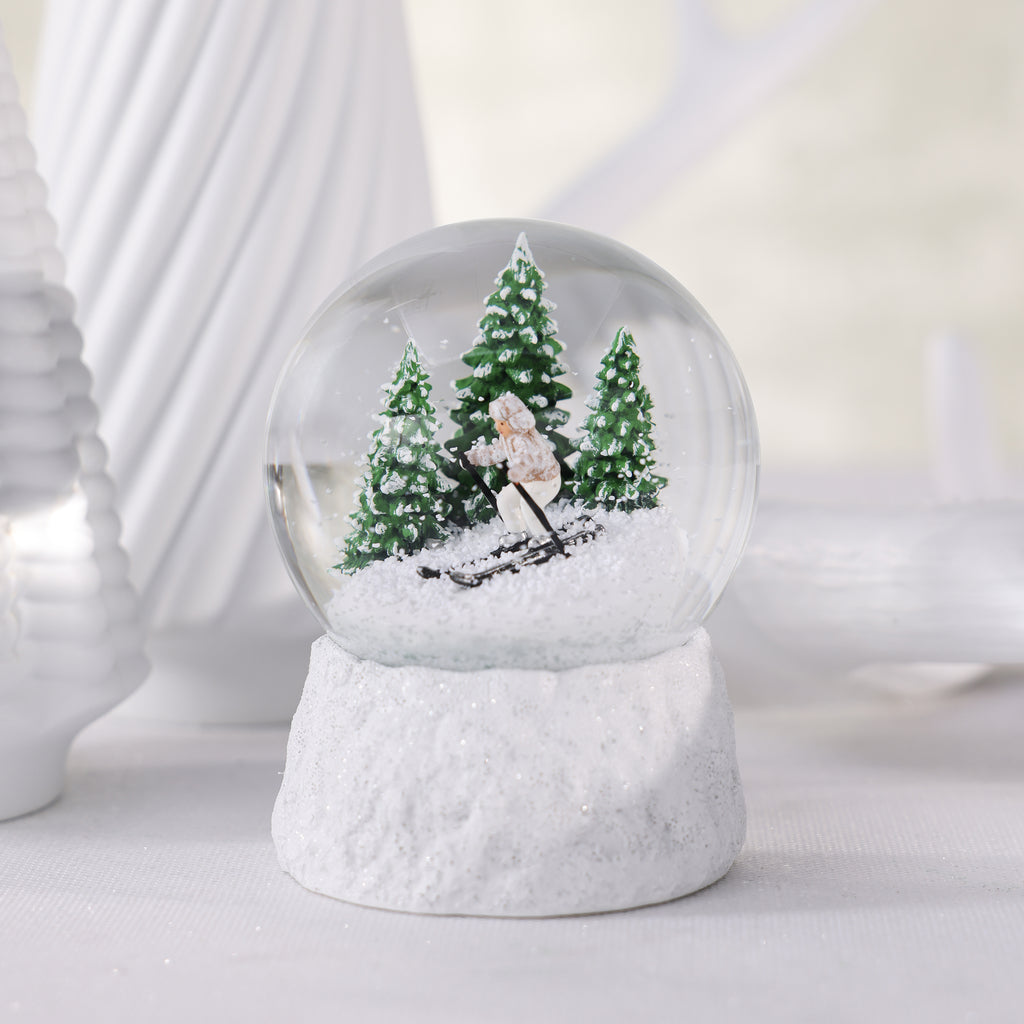 Ski Scene Snow Globe, Off-Piste Skier