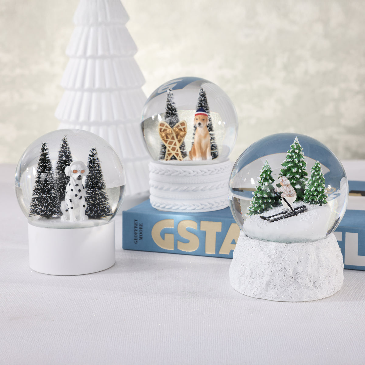 Ski Scene Snow Globe, Off-Piste Skier