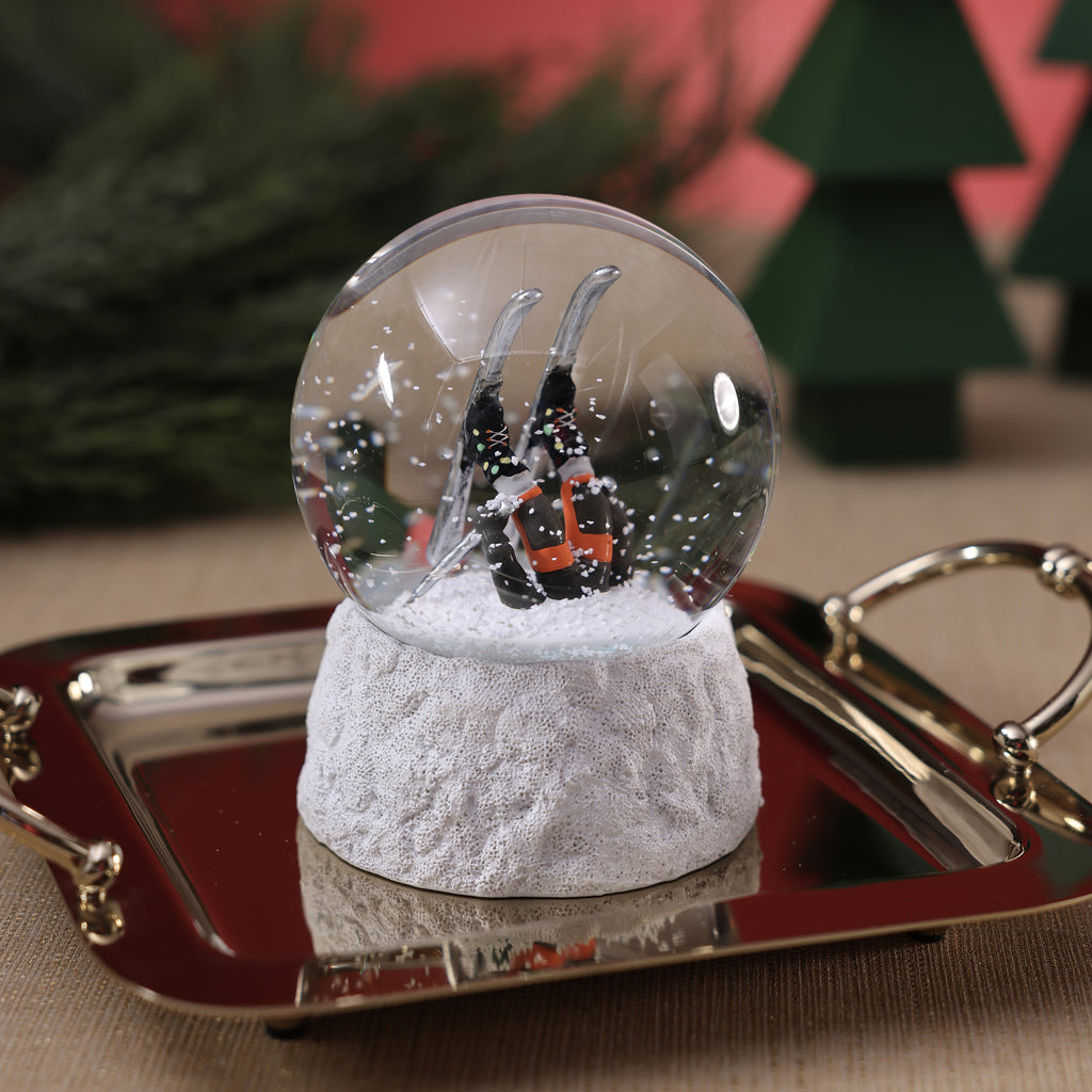 Ski Scene Snow Globe, Head in Snow Skier