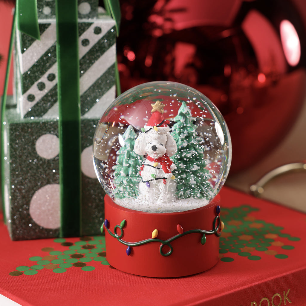 Mountain Dog Snow Globe, Celebrating the Holidays