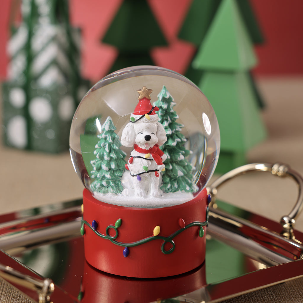Mountain Dog Snow Globe, Celebrating the Holidays