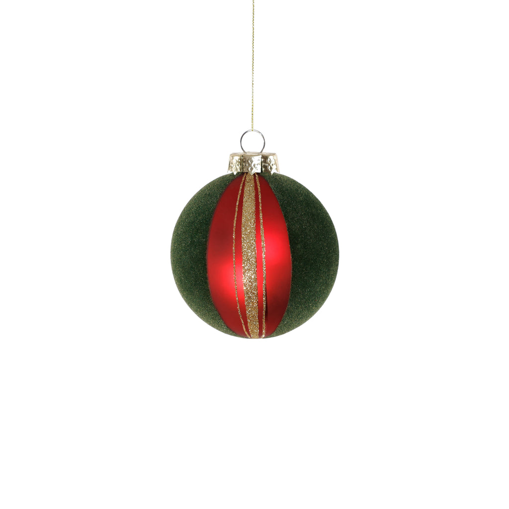 Glass Ball Ornament with Felt & Gold Glitter