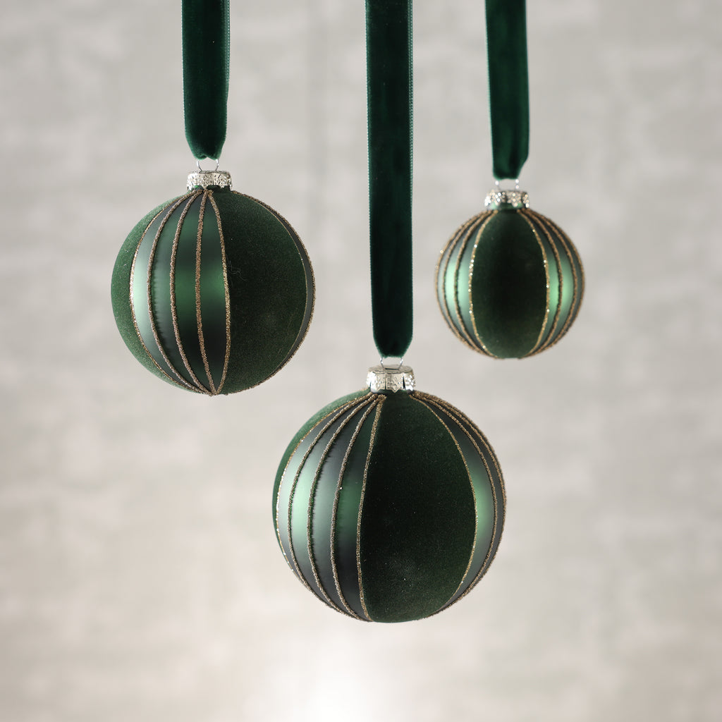 Glass Ball Ornament with Felt & Gold Glitter