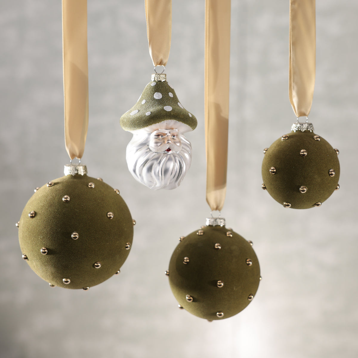 Glass Santa Claus with Mushroom Hat Ornament