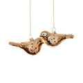 Small Bird Glass Ornament - 2 Assorted Pieces - Gold