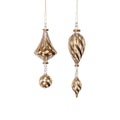 Gold Trimmed Artisan Blown Glass Ornament - 2 Assorted Pieces