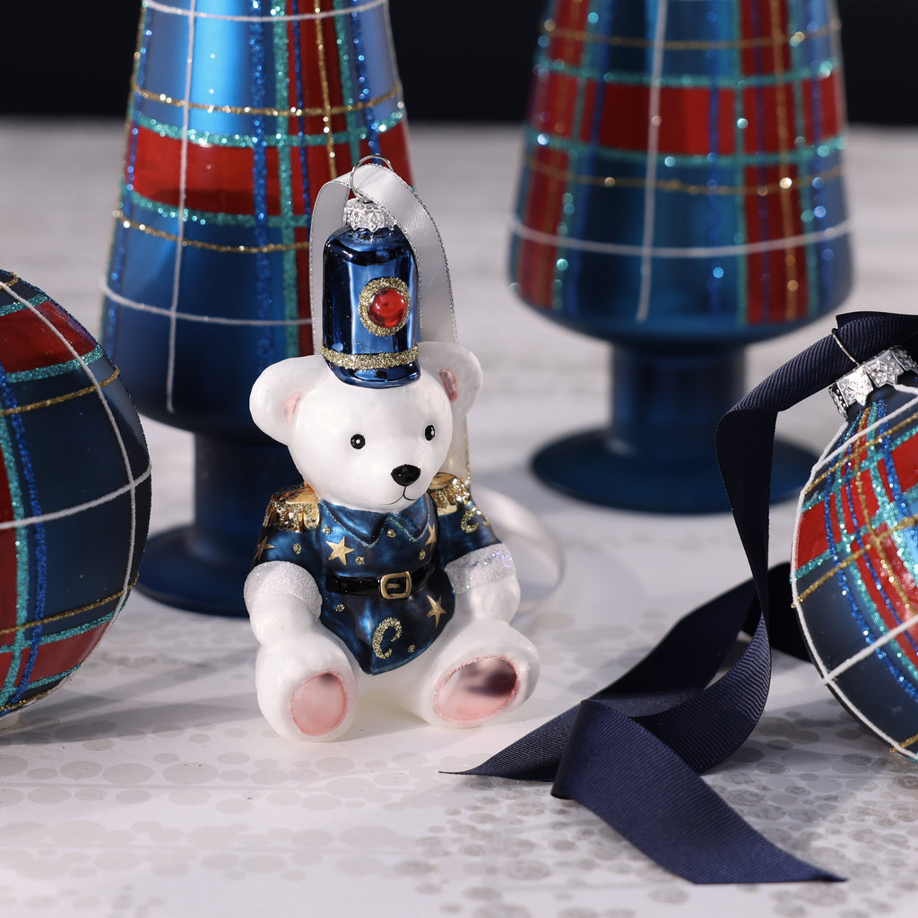 Teddy Bear Glass Ornament