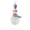 Snowman Wearing a Hat Luster Glass Ornament
