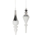 Silver and White Glass Ornament, Finial