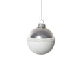 Silver and White Ball Glass Ornament