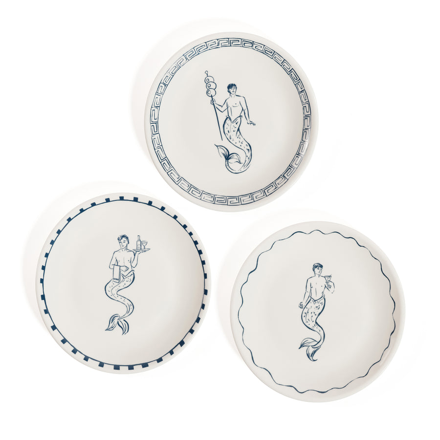 The Salty Merman Bar / Appetizer Plates - Set of 6 Assorted