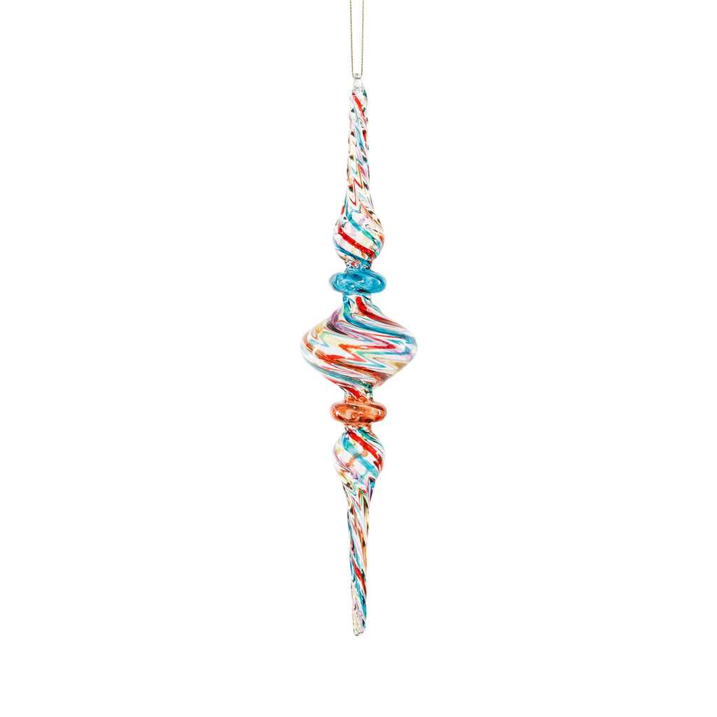 Multicolor Glass Finial Ornament