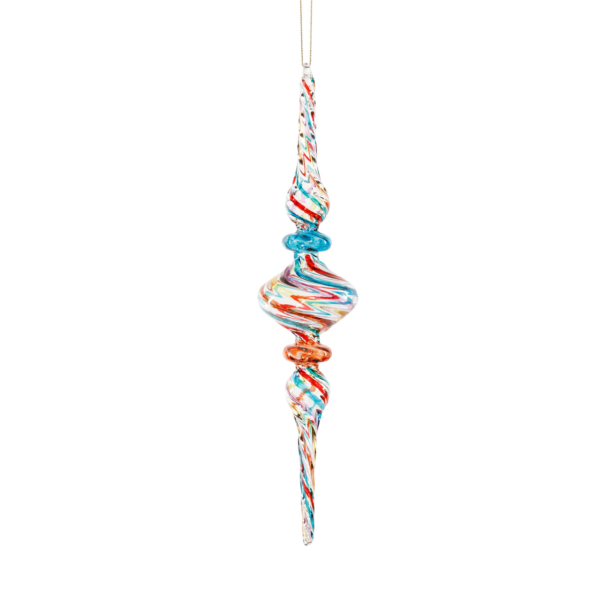 Multicolor Glass Finial Ornament