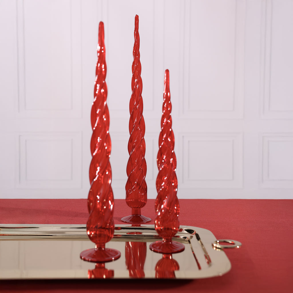 Twisted Glass Decorative Trees - 3 Assorted Sizes